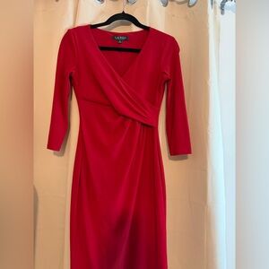 Ralph Lauren Vibrant Red Long Sleeve Dress